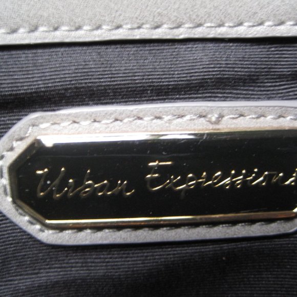 Gray Quilted Vegan Leather Clutch Handbag Purse Chain Strap - Picture 5 of 7